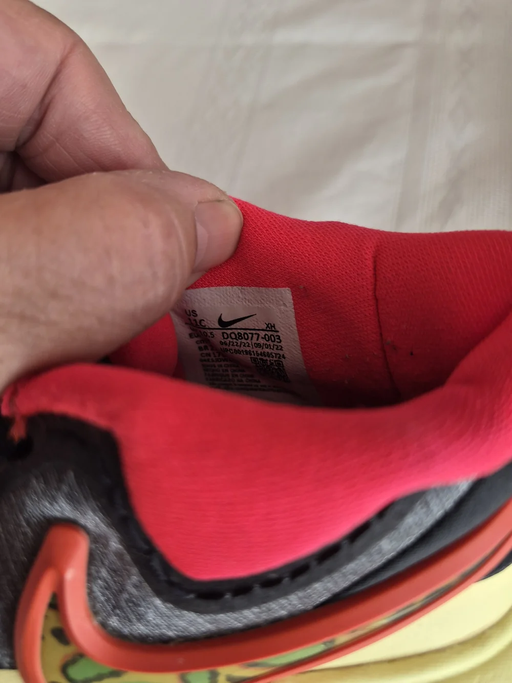 Nike Kids Gray Sneakers with Neon Pink, Yellow & Orange Accents